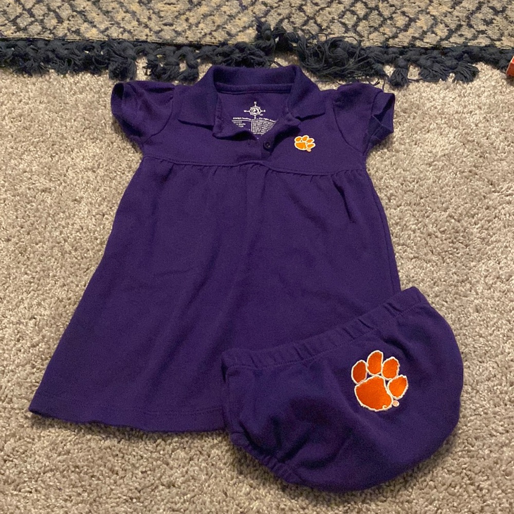 Like new Clemson dress and bloomers 18months
